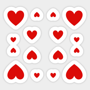 16 Red Hearts Sticker